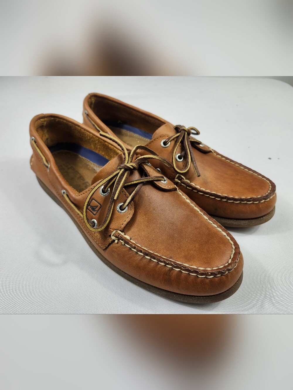 Sperry Men's 10 M Tan Leather 2-Eye Boat Deck Casual Shoes
